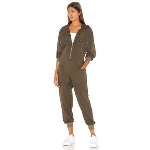 Free People Movement Speak My Language Runsie Jumpsuit Army Green Size XS